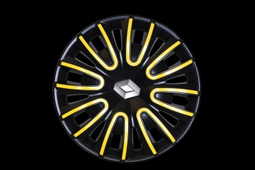 Radzierblende mit Renault Logo (schwarz-gelb)